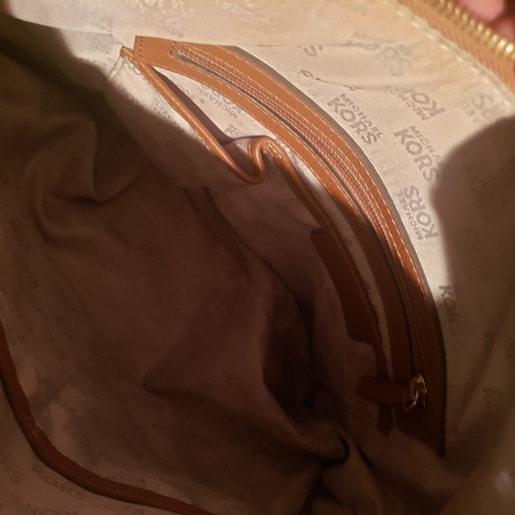 Michael Kors Tan Pebbled Leather Hobo with Buckles - Picture 6 of 7